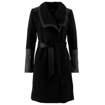 ONLY Damen Kurzmantel 15195005 Nelly Mix Wool Coat Schwarz / S (36) / Mantel