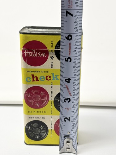 De Colección HALSAM Rara Caja de Cartón Estaño 24 Negro y Rojo Madera en Grabado Cometa Damas - Imagen 8 de 8