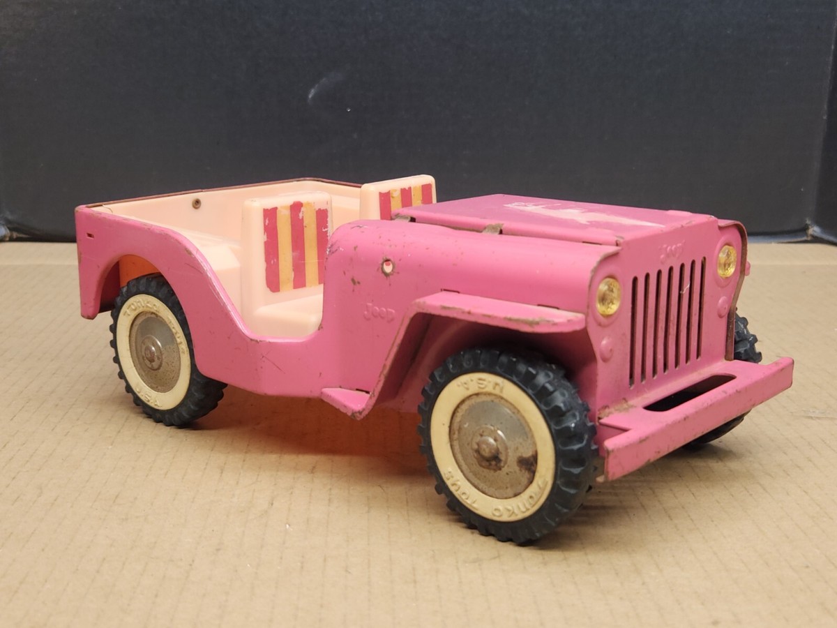Tonka Surrey Beach Jeep Pink circa 1960s Steel 9.5