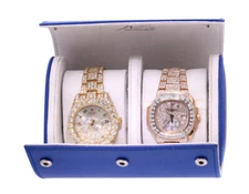 Jewelry Unlimited Leather Two Watch Travel Case