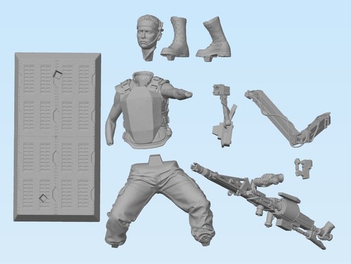 Alien, Aliens - Private Vasquez - 3d printed Resin Model / Figure / Xenomorph - Picture 5 of 5