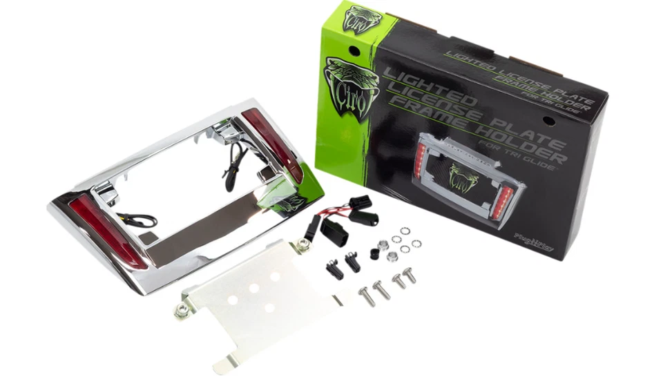 Marco de matrícula LED cromado Ciro Harley Davidson Tri-Glide Foto 3 de 3