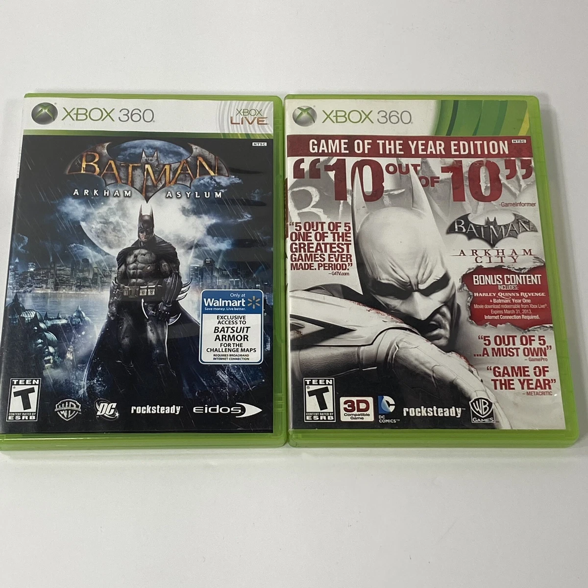 Batman Arkham Asylum GOTY Arkham City GOTY Xbox 360 Complete
