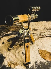 Vintage Nautical Marine Brass Maritime Navy Telescope With Tripod Wooden Stand