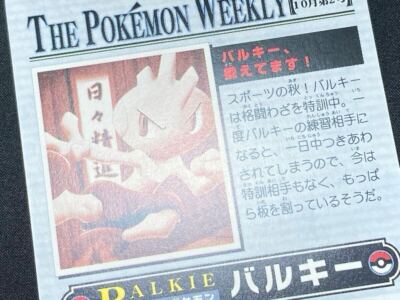 ZUKAN Carddass THE POKÉMON WEEKLY NEWS Tyrogue AG Pokemon Card