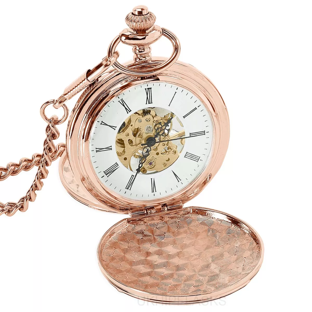 Personalised skeleton pocket clearance watch