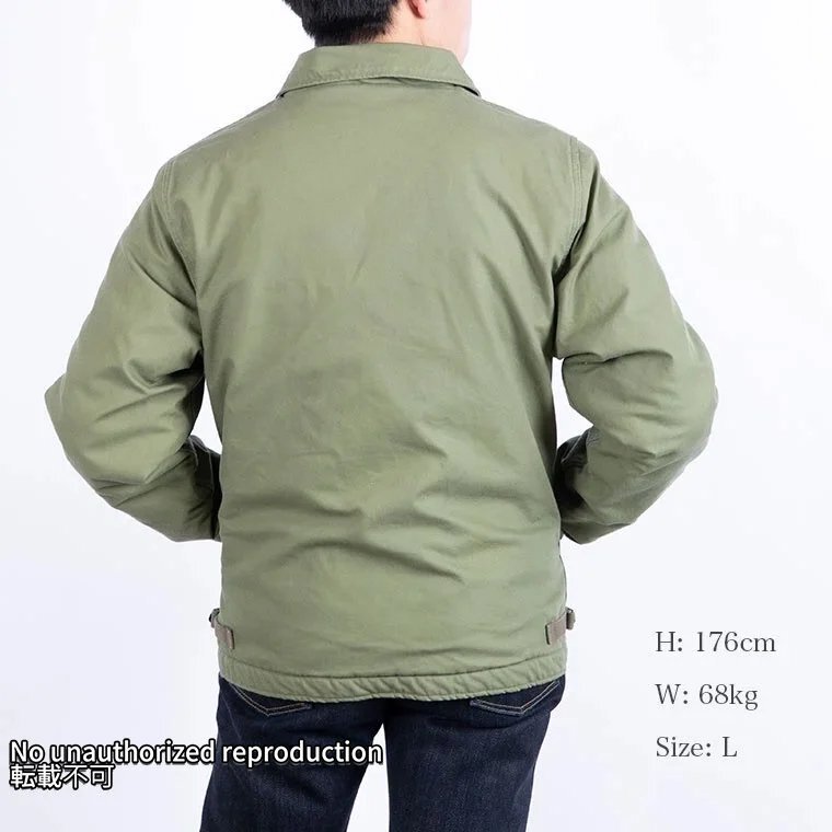 IRON HEART IHM-39 ミリタリージャケット XL OLIVE IHM-39】ミリタリーサージA-2タイプデッキジャケット