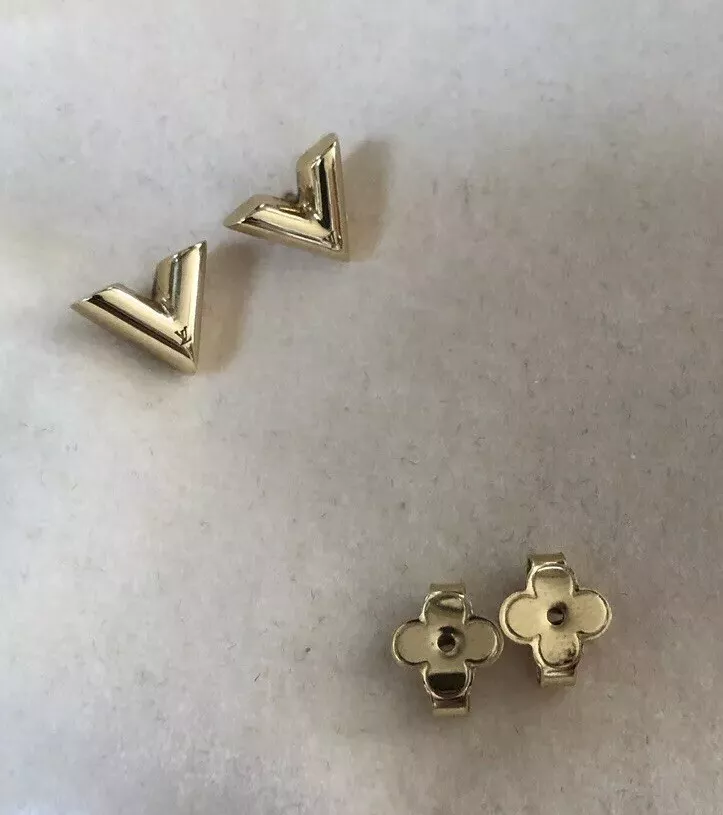 Louis Vuitton Essential V Stud Earrings (Silver)