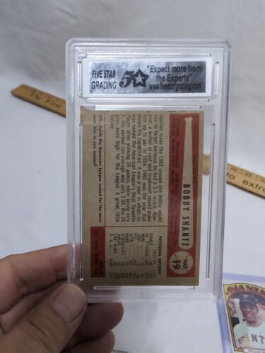 Bobby Shantz Auto X 2 Graded Cert . Authentic 1954 Topps & Bowman - Picture 3 of 5