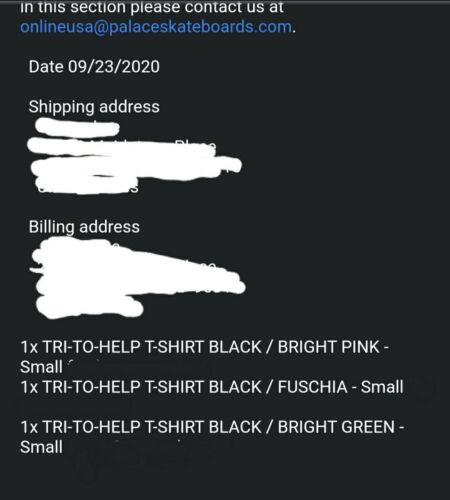 T-Shirt Palace Tri-To-Help schwarz/hellrosa Größe Small (IN HAND) VERSAND SO SCHNELL WIE MÖGLICH - Bild 2 von 2