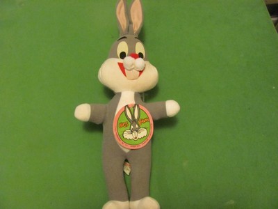 Vintage Bugs Bunny Warner Bros 18'' Plush Characters by Mighty Star 1971. Korea.