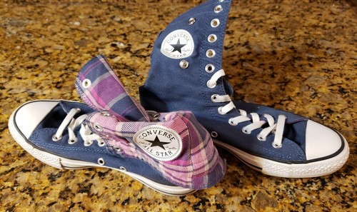 pink plaid converse