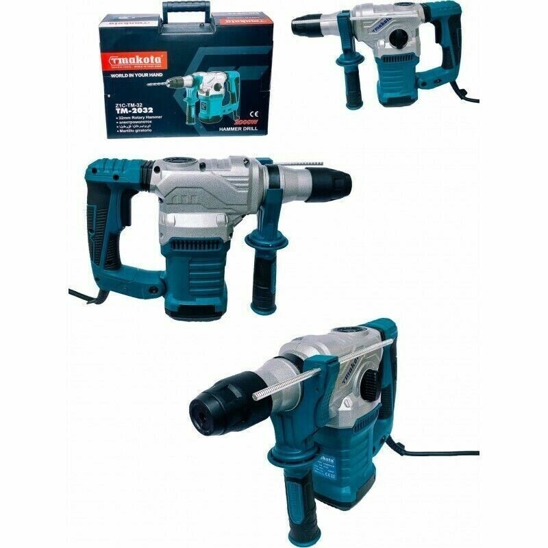 Tassellatore Makota 1500W 32mm SDS Plus: Martello e Scalpello 8 in 1