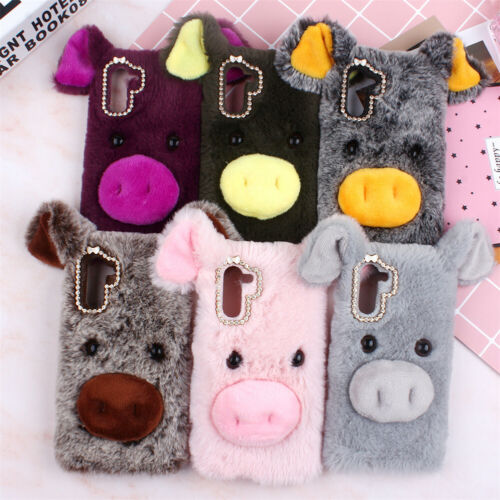 3D Cute Soft Fluffy Plush Shockproof Back Case Cover Shell Skin for LG Cellphone - Picture 1 of 15