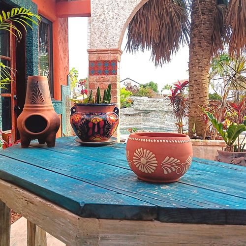 Terracotta Pottery Planter Mexican Flower Pot Natural Clay Talavera Barro Bowl - Picture 3 of 8