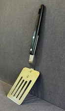 HOUSEHOLD STAINLESS SLOTTED SHORT HANDLE 10" SPATULA FLIPPER TURNER JAPAN VGC