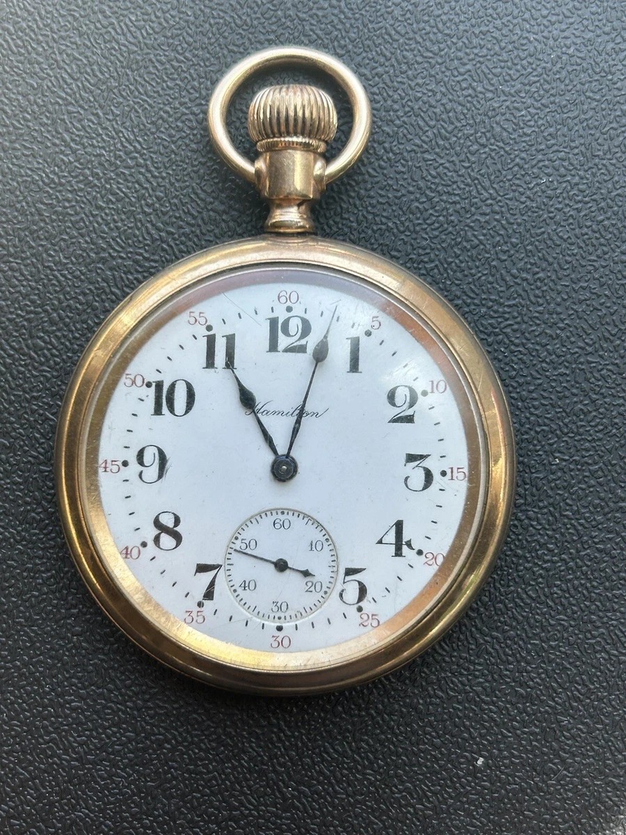 HAMILTON Watch Co. 17 jewels Pocket Watch in Beautiful fahys