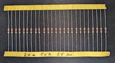 20 Ohm 1/4 Watt 5% Carbon Film Resistor, (25 pcs) NOS