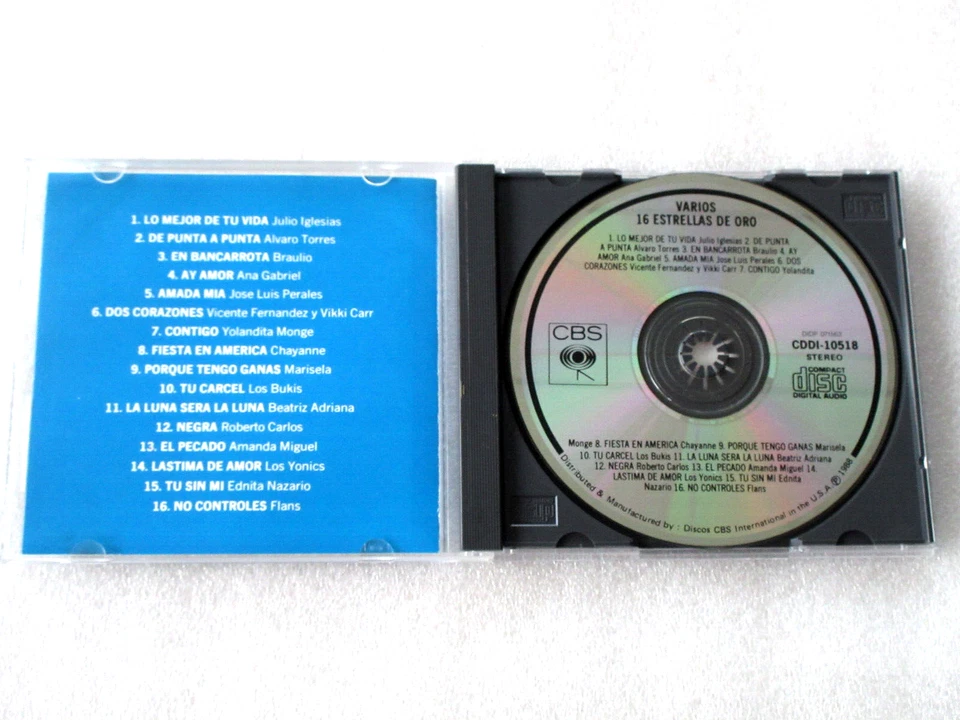16 ESTRELLAS DE ORO   VARIOS ARTISTAS / EXITOS CD 1989 CBS US LATIN POP OOP. - Image 2 of 4