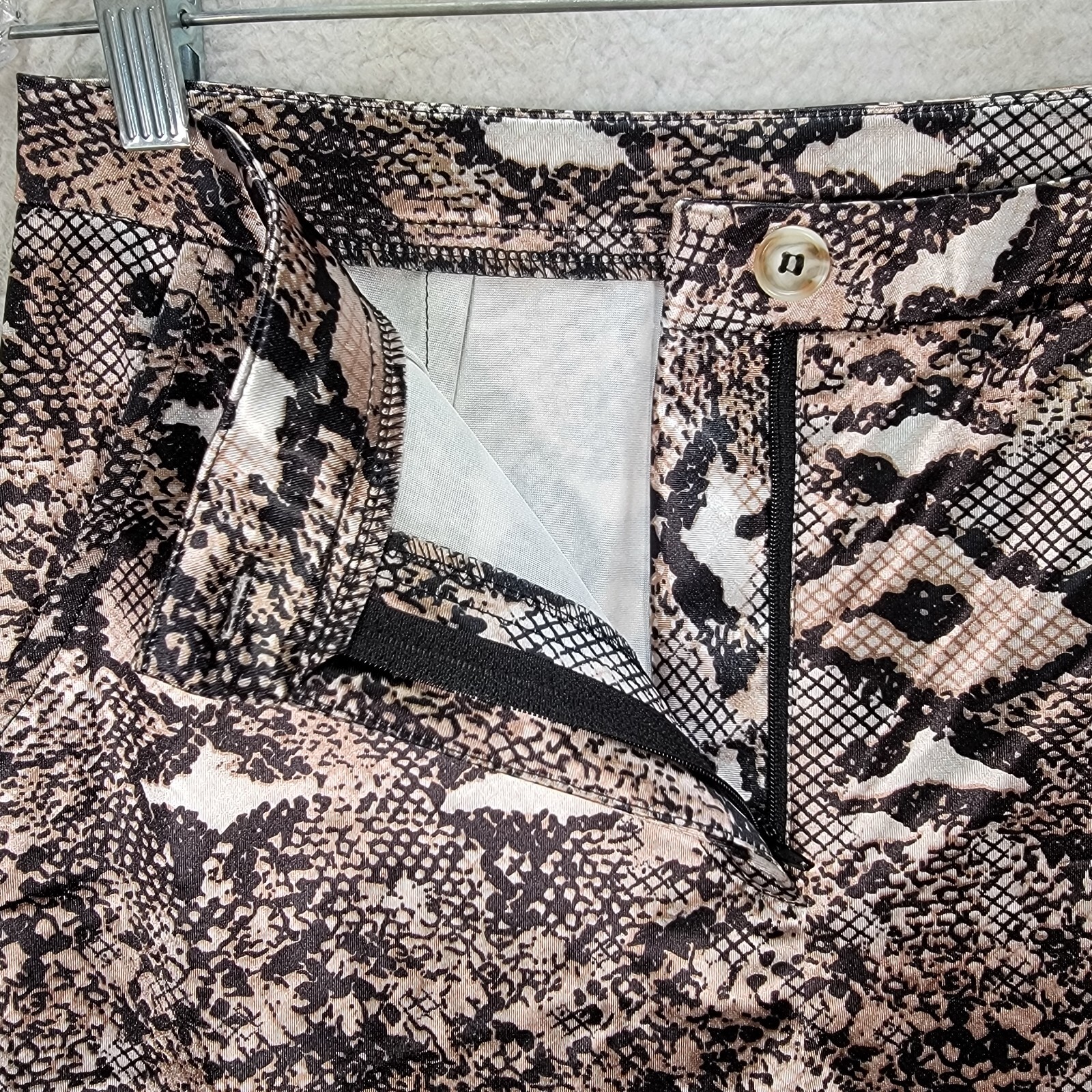 Brown Python Satin Womens Pants Stretch Festival … - image 6