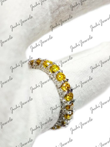 Künstlicher Diamant Ewigkeit Ehering Gelb Kanarienvogel Diamant Verlobungsring - Bild 8 von 12