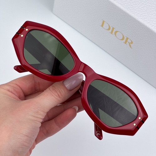 Dior DIORSIGNATURE B1U 35C0 Shiny Red Dark Green Women Butterfly Sunglasses NEW - Picture 8 of 11