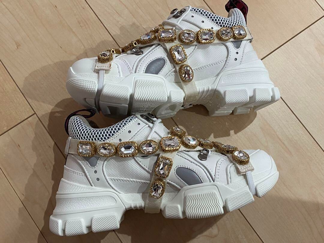New and Gucci Flashtrek Crystal Sneakers | eBay