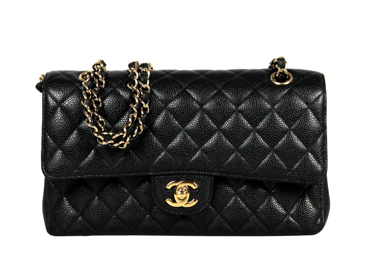 CHANEL Black Caviar Gold Hardware Jumbo 30cm Double Flap Bag