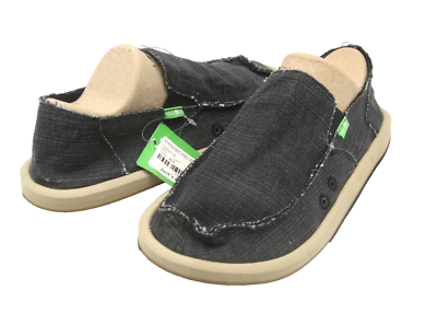 SANUK VAGABOND GRAIN SLUB MEN LOAFER BLACK US 8 /UK 7 / EU 