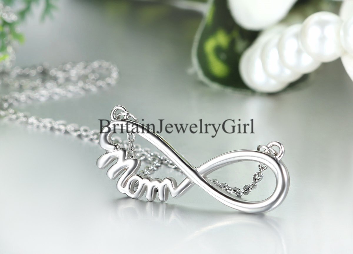 Stainless Steel Charm Love Mom Infinity Pendant Necklace for Women Girl ...