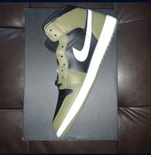Men's Sizes 10.5 Nike Air Jordan 1 Mid Black Medium Olive DQ8426-092