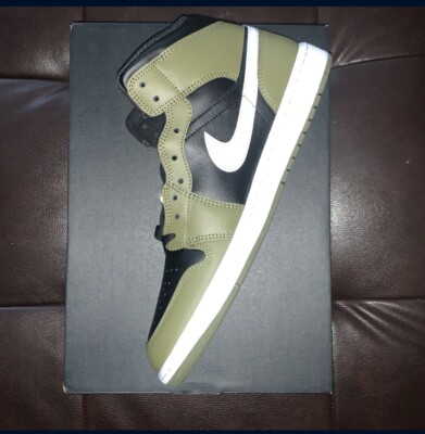 Men's Sizes 10.5 Nike Air Jordan 1 Mid Black Medium Olive DQ8426-092