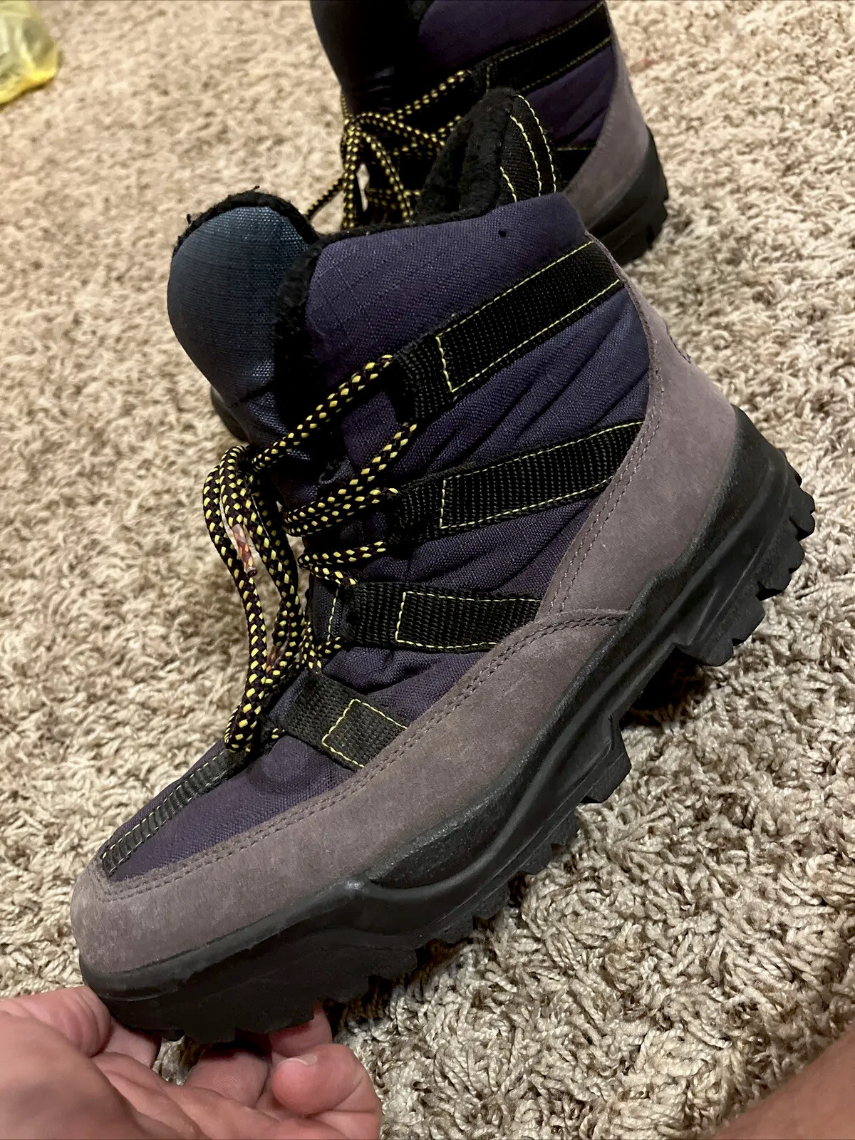 LL Bean Women's Hiking Shoes Lace Up Boots Size 9.5M Purple Gray Black