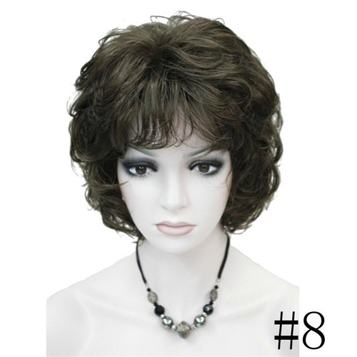 Women's Wigs Black/Brown Natural Short Curly Hair Synthetic Wig 18 Color - Picture 28 of 30