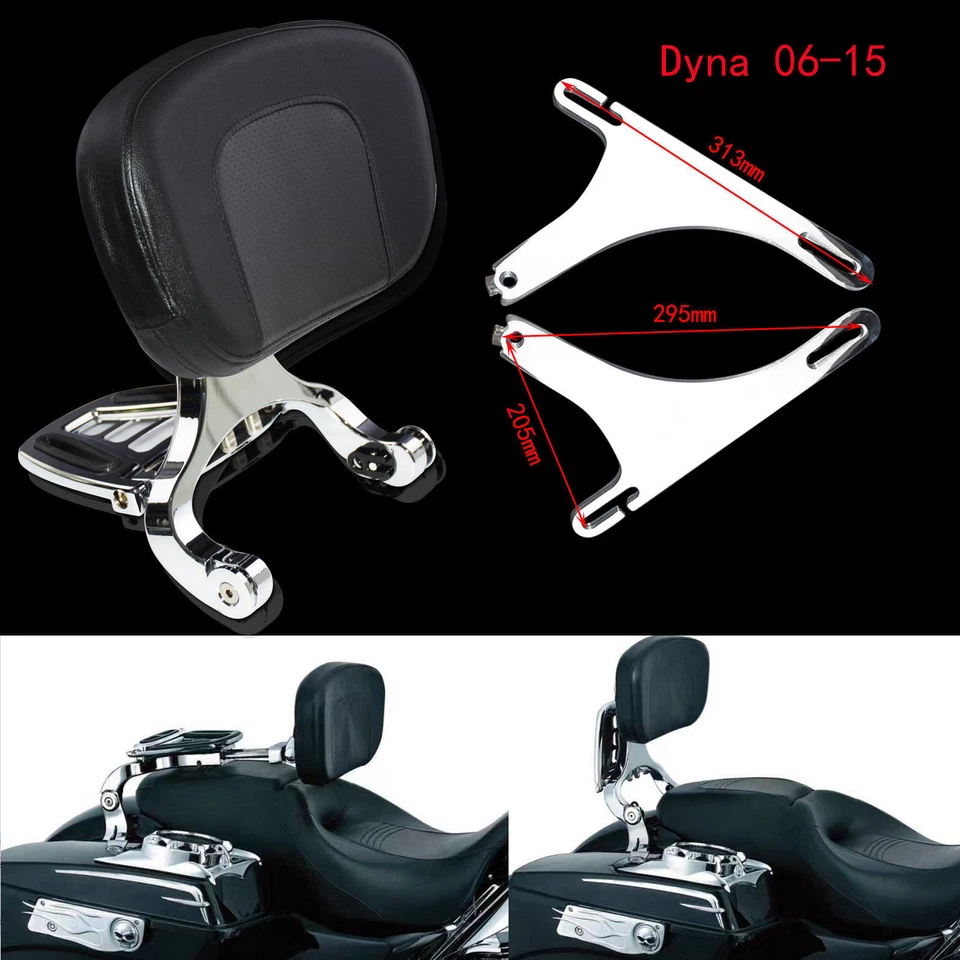 Adjustable Multi-Purpose Driver & Passenger Backrest Fit For Harley Dyna 06-17 - Image 2 of 4