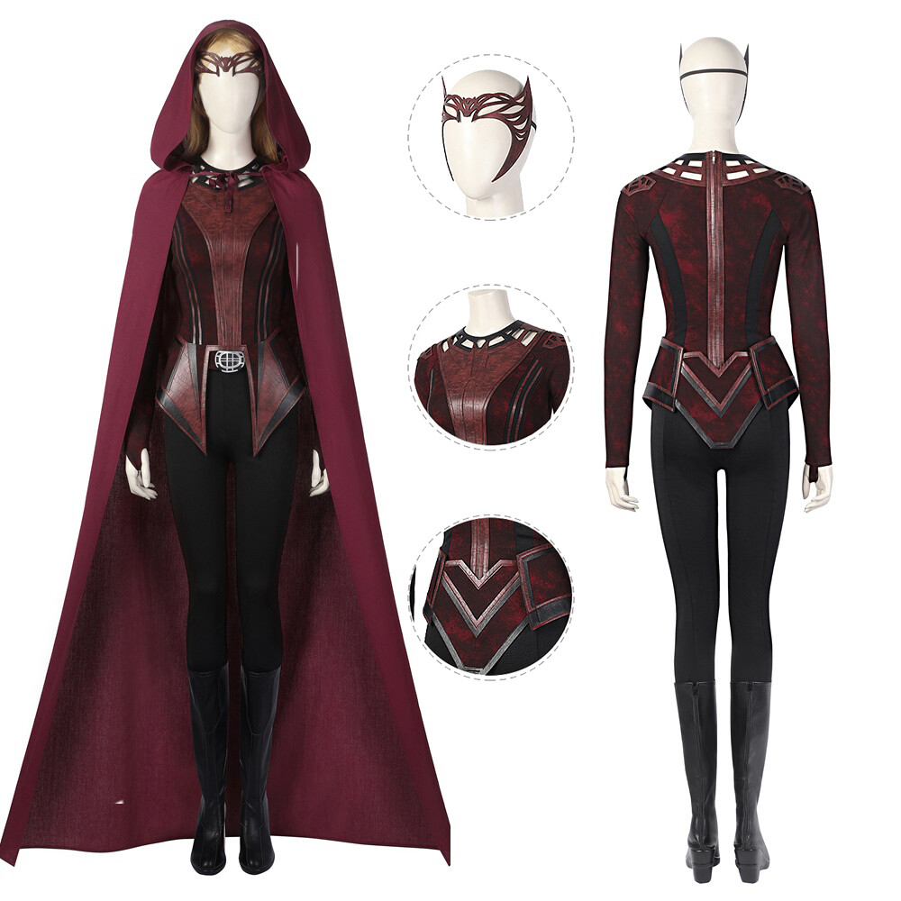 Wanda Scarlet Witch Costume Dr Strange in the Multiverse Madness Cosplay Suit