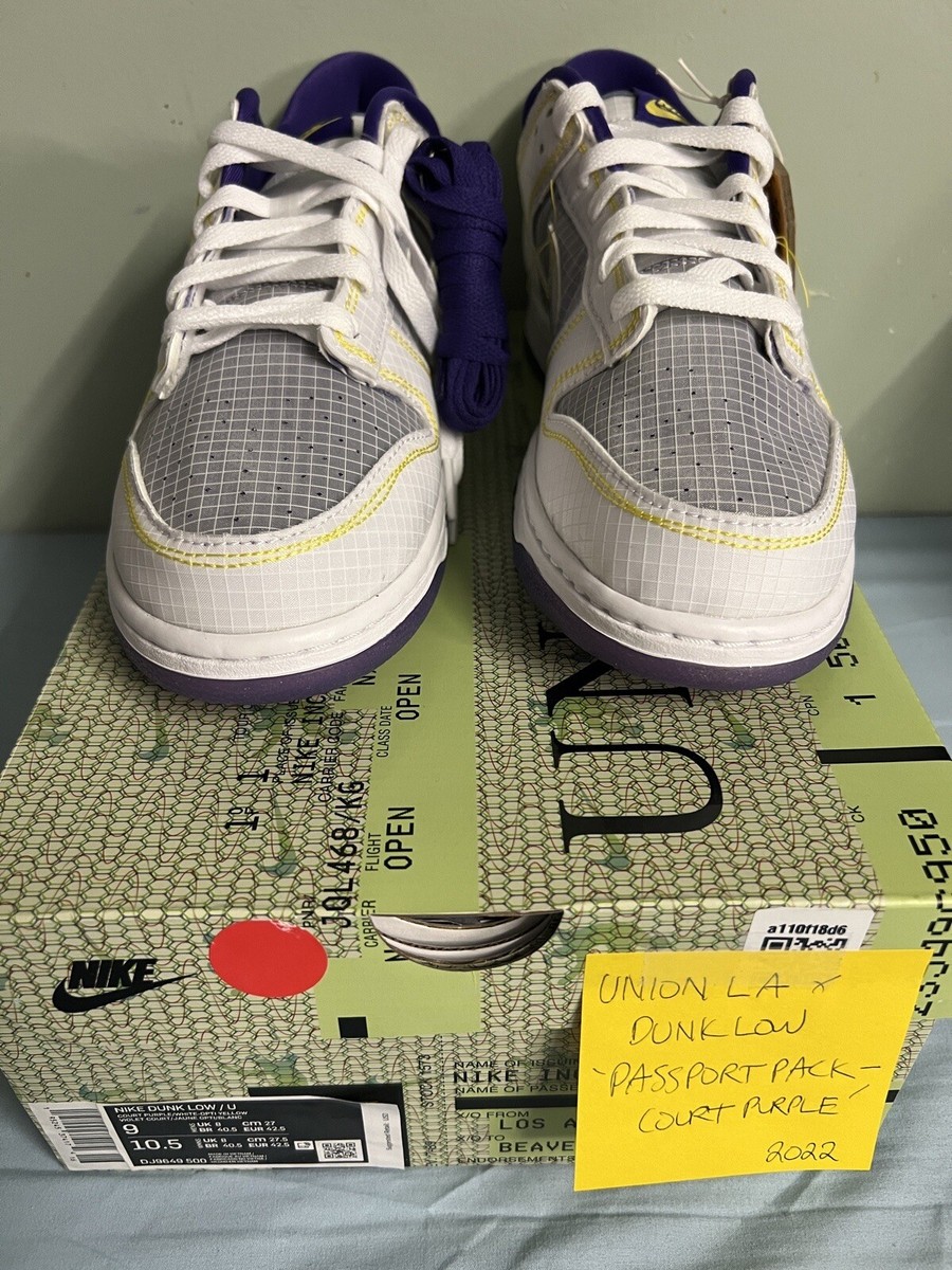 Size 9 - Nike Dunk Low x Union Gray/Purple/Yellow 2022 