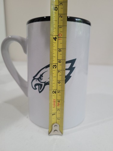 Neu Original NFL Philadelphia Eagles Fan Geschenk 16 Unzen schwarzer Rand weiß Keramiktasse - Bild 7 von 8