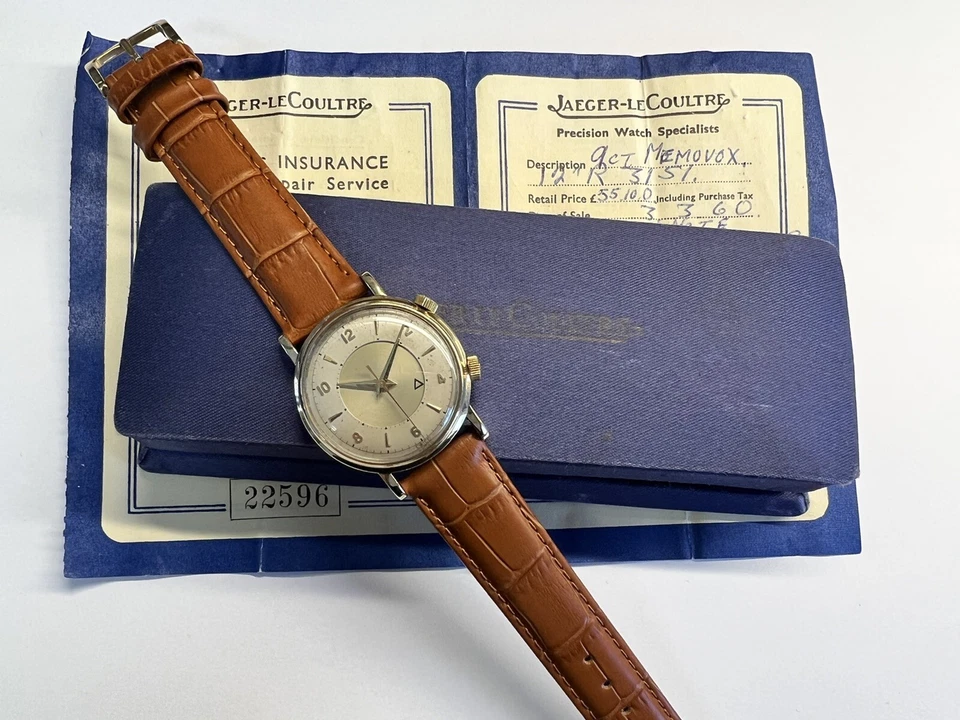 Orologio Jaeger Le Coultre Memovox, oro, molto raro, scatola e carta, calibro P 489 - Immagine 4 di 4