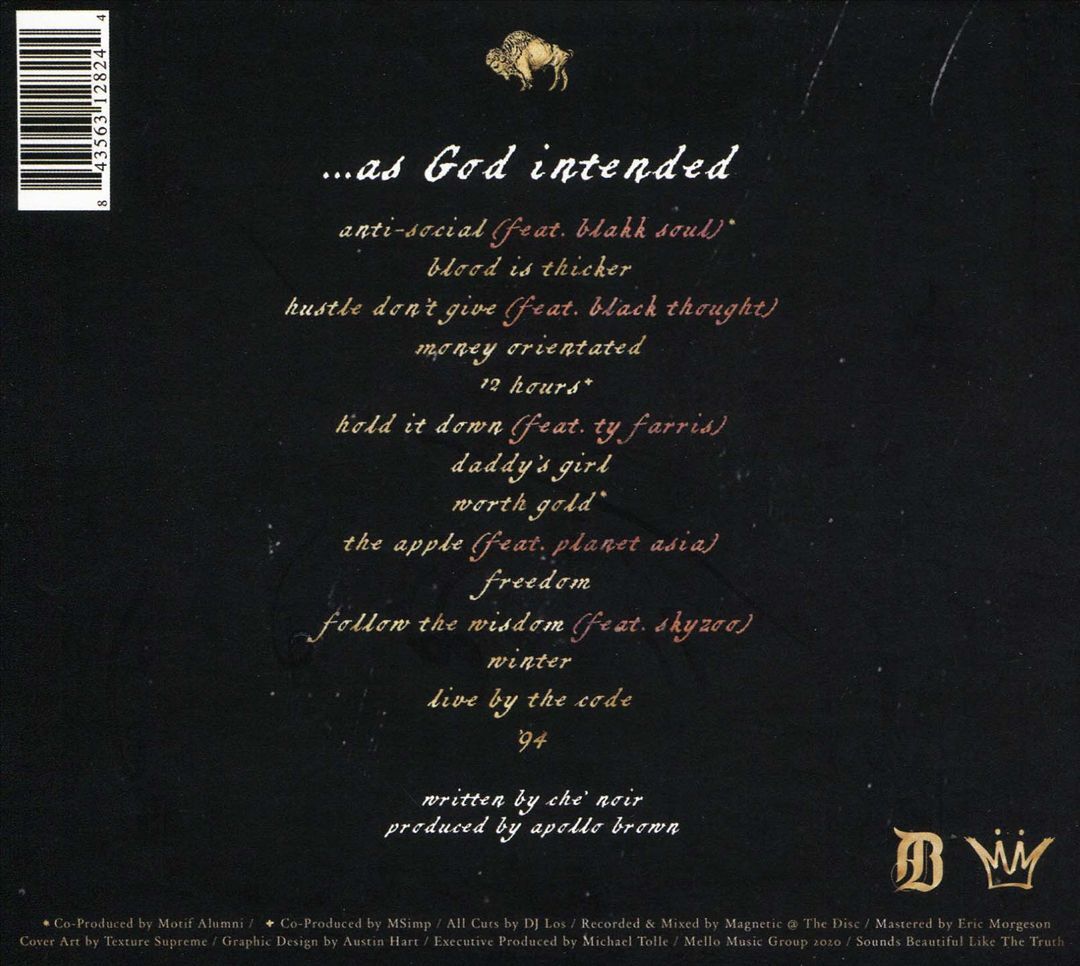 As God Intended by Brown, Apollo & Che' Noir (CD, 2020) for