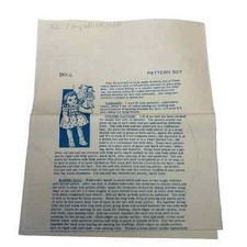 Vintage Mail Order Doll Pattern 527 32" Doll Only No Wardrobe HTF RARE