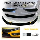 Universal Front Bumper Spoiler Lip Body Kit Splitter Chin Decoration Black Gloss
