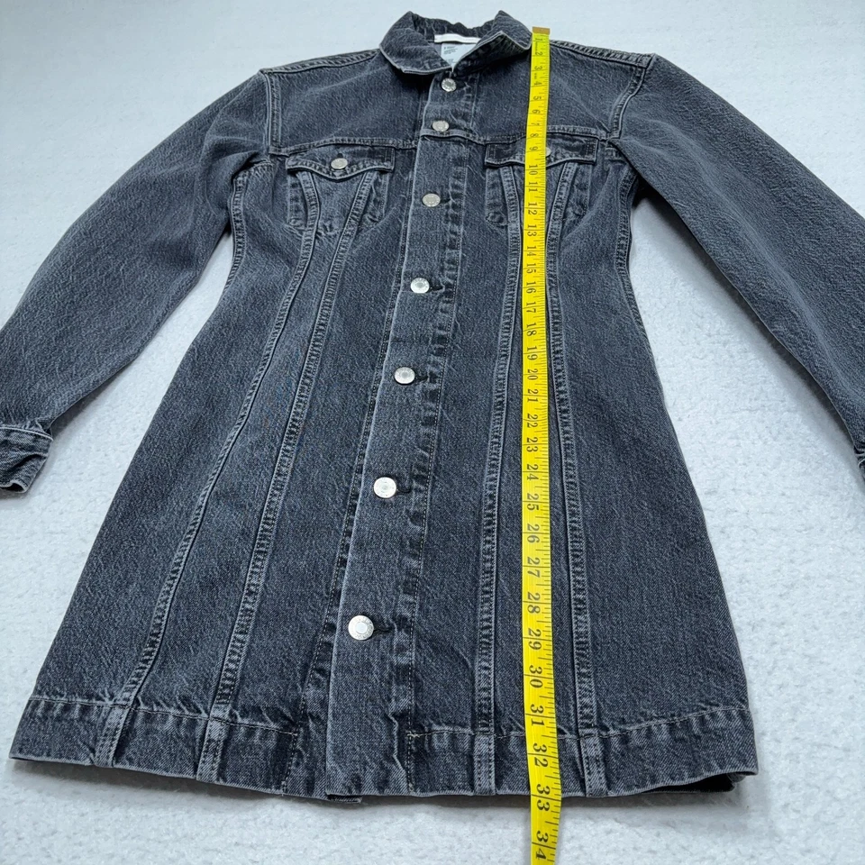 Helmut Lang Chaqueta Denim Unisex Mujer Mediana Hombre XS 33" Largo Jean Abrigo Italia Foto 3 de 4
