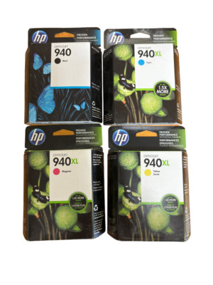 HP 940XL High Yield Ink Cartridge Combo (Black, Cyan, Magenta, Yellow)
