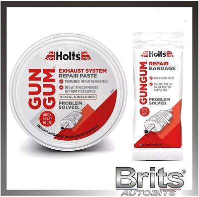 HOLTS GUN GUM EXHAUST SILENCER REPAIR PASTE and BANDAGE DIY KIT GUN GUM