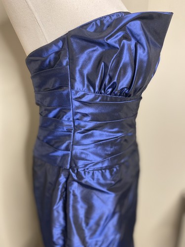 Catherine Regehr Silk Blue Strapless Prom Gown Mermaid Bottom Sz M - Picture 6 of 16
