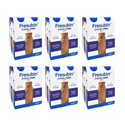 (11,44 EUR/l) FRESUBIN 2 KCAL FIBRE Drink Schokolade 6x4x200ml Trinkflasche