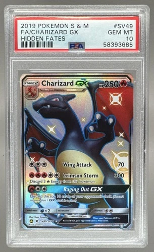 58393685 Charizard GX 2019 Pokemon Sun Moon Hidden Fates #SV49 PSA 10