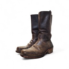 Frye Vintage Brown Pull On Leather Roper Boots Men's 11.5 R USA Made