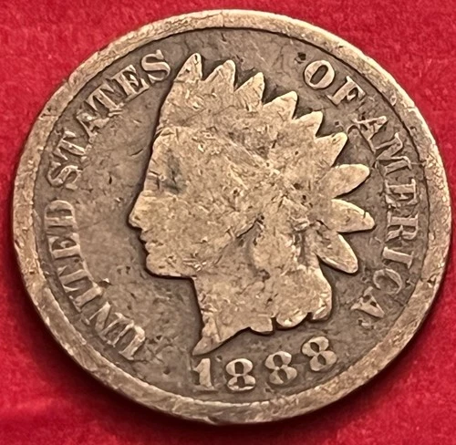 1888 Indian Head Cent Penny Good Details Brown BN107